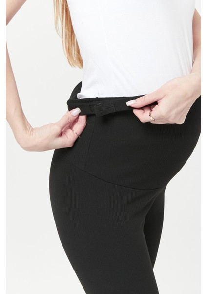 MYRA8068 Toparlayıcı Fitilli Termal Içi Şardonlu Sıcak Tutan Beli Ayarlanabilir Hamile Tayt -Siyah fırsatları