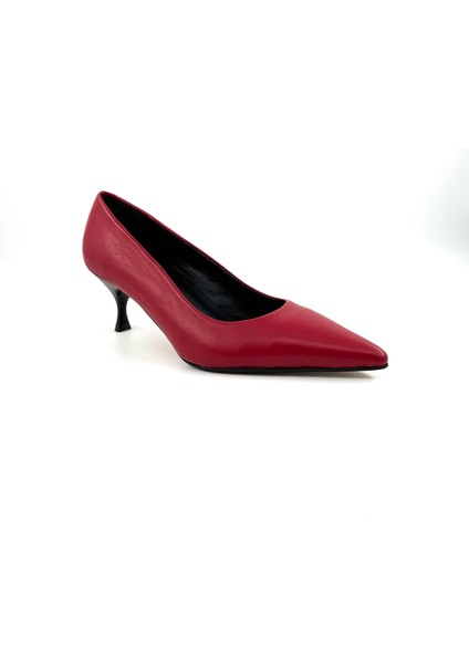 Kırmızı Hakiki Deri Stiletto