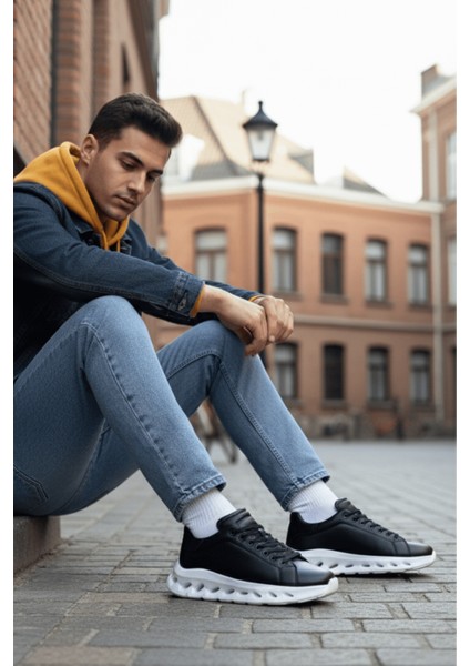ZRC2533 Premium Özel Taban Erkek Siyah Sneaker fırsatları