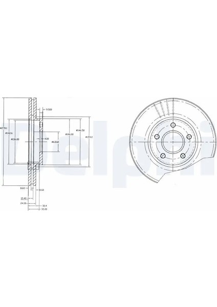 BG3826 Fren Diski On 1361298 1361300 2T141125CA (2 Adet Fiyatıdır)