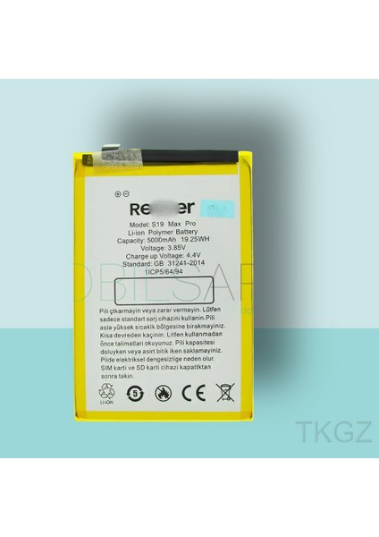 - Reeder S19 Max Pro Batarya Pil Orijinal Sıfır