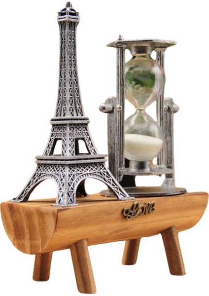 Techmrt Eyfel Kulesi Tasarımlı Kum Saati Kristalleştirilmiş Kum Saati Dekoratif Ahşap Görünümlü fiyatları