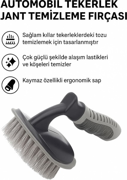 Otomobil Tekerlek Jant Temizleme Fırçası Detay Temizlik Sert Fırça CIN698