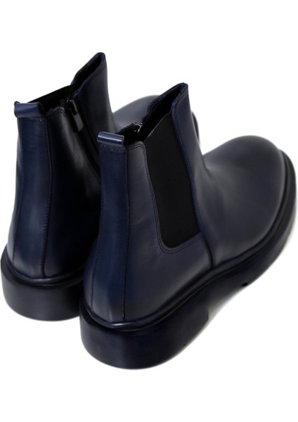 Deri Bot Lacivert modelleri