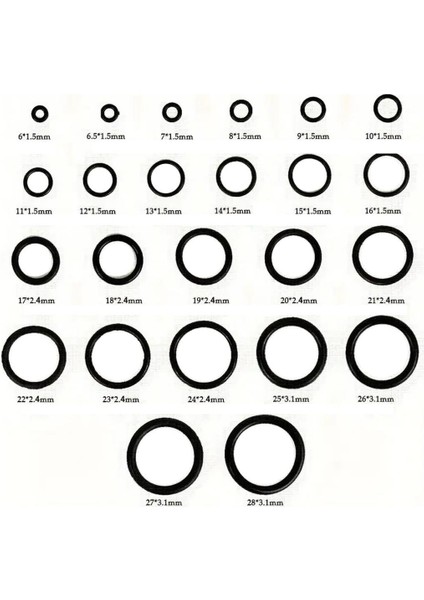 Powermaster PM-28533 800 Parça Kauçuk Conta Halka Seti 28 Farklı Ölçü O-Ring Nitril Nbr Su Geçirmez modelleri