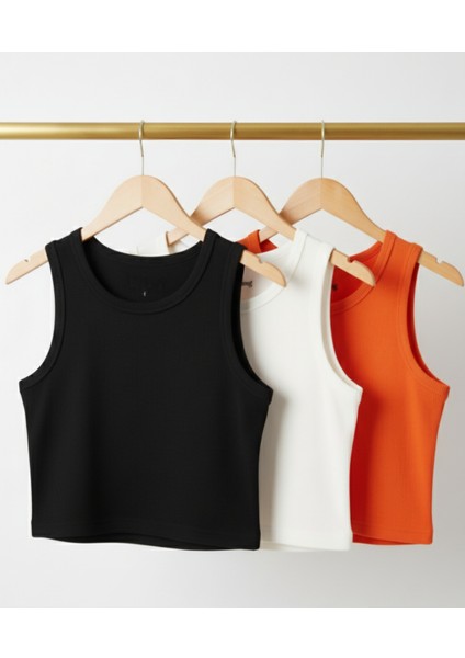 Bumerang Kadın Kaşkorse Kumaş Askılı Crop 3'lü