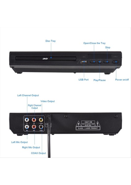 DVD-225 Home DVD Player Dijital Multimedya Oyuncu Av Tv VCD DVD Player Eu Flug Için Uzaktan Kumanda ile Çıktı (Yurt Dışından) indirimleri