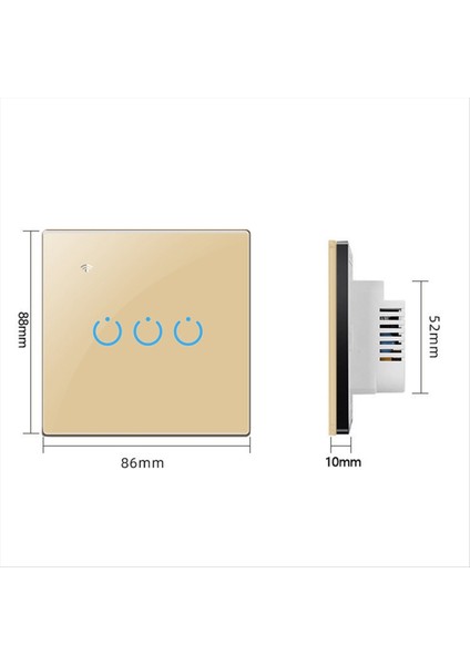 Olsa Da Too Wifi Akıllı Anahtar Dokunmatik Anahtar Tek Sıfır Yangın Hattı Evrensel 3 Anahtar Altın (Yurt Dışından) indirimleri