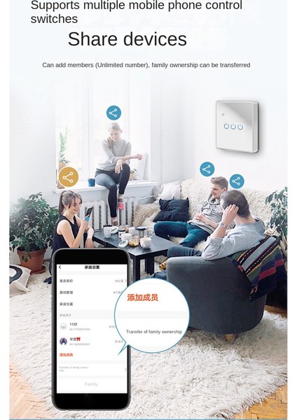 Olsa Da Too Wifi Akıllı Anahtar Dokunmatik Anahtar Sıfır Yangın Hattı 2 Anahtar Beyaz (Yurt Dışından)