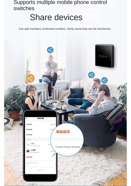 Olsa Da Too Wifi Akıllı Anahtar Dokunmatik Anahtar Tek Sıfır Yangın Hattı Evrensel 3 Anahtar Siyah (Yurt Dışından)