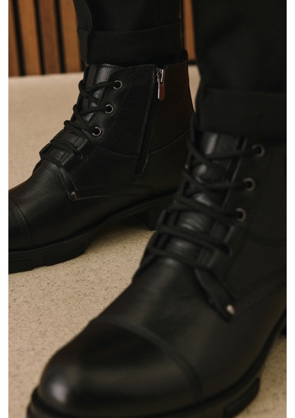 , Erkek Hakiki Deri Kürklü Bot 153999Z045 Siyah modelleri