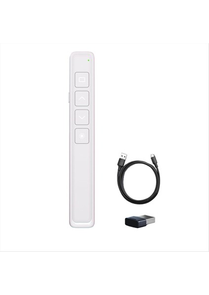 Kablosuz Sayfa Çevirme Kalemi USB Uzaktan Kumanda Flip Kalemi Ofis Öğretimi Için Projektör Ppt Sunumcısı Beyaz (Yurt Dışından)