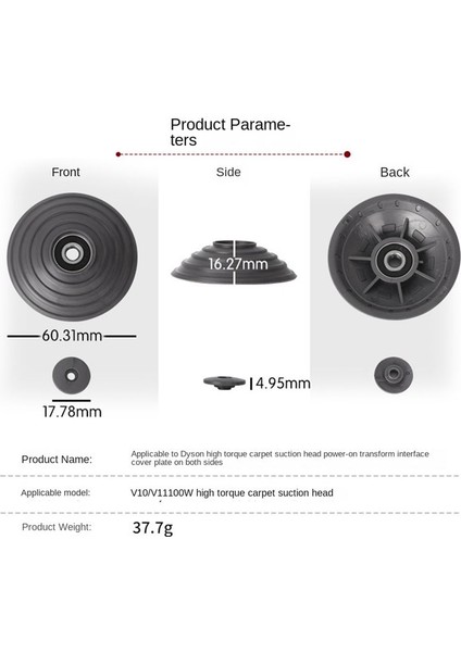 2 Pcs Dyson Vakum Temizleyici V10/V11 100W Yüksek Tork Zemin Fırçası Emme Kafa Güç-On Yan Kapaklar (Yurt Dışından) fırsatları