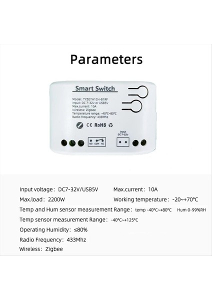 Tuya Zigbee 1 Sıcaklık Nem Sensörü ile 1 Çete Akıllı Anahtarı Tuya Akıllı Yaşam Uygulaması Pasif Kuru Iletişim Rölesi Dc 7-32V (Yurt Dışından)