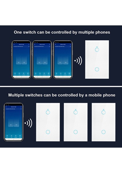 Tuya Us Fiş Wifi Akıllı Duvar Anahtarı 3 Çete Nötr Tel Touch Sensör LED Işık Anahtarları Akıllı Ev Alexa Google Siyah (Yurt Dışından) fırsatları