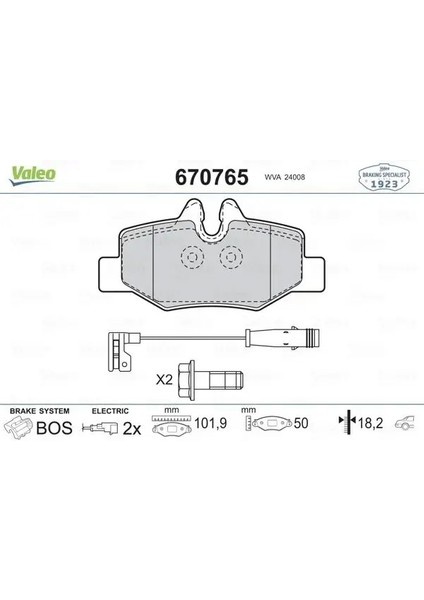 670765 Arka Fren Balatasi A0004216210 A0014211010 A0034208120