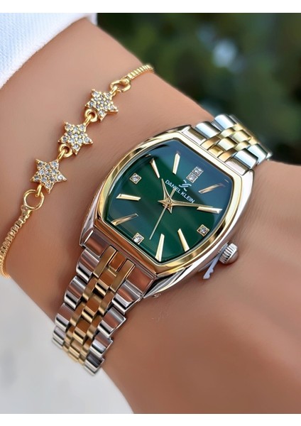 Orijinal Çelik Kordon Kadın Kol Saati 3 Atm Su Geçirmezlik Gold Gümüş Yeşil Renk Bileklik Hediyeli fiyatları