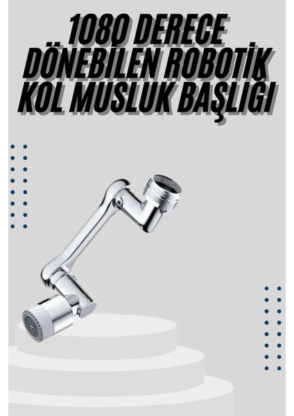 Techmrt Mutfak Musluk Başlığı 1080 Derece Dönebilir Oynar Başlıklı Musluk Aparatı