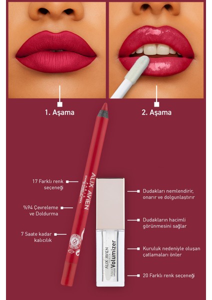 Suya Dayanıklı Uzun Süre Kalıcı Yumuşak Dudak Kalemi - Staying Power Lip Pencil 57 Raspberry