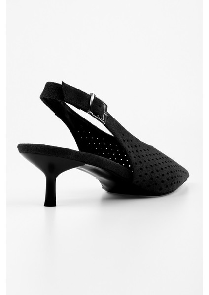 Kadın Rilou Siyah Süet Delikli Dekolteli Stiletto indirimleri