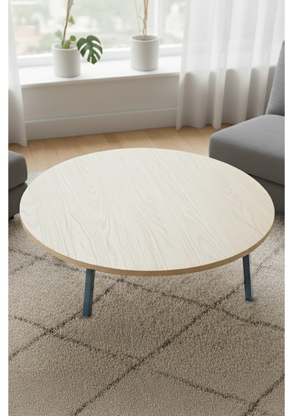 Ahşap Desenli Metal Katlanır Ayaklı Kamp Bahçe Ev Için Yuvarlak Yer Sofrası fırsatları