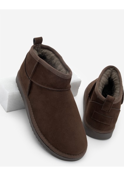 Kadın Acı Kahve İçi Kürklü Günlük Bot Pasep Kahve Süet