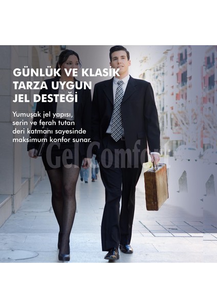 GelComfort GC18 | Yumuşak Jel, Hakiki Deri, Konfor, Tüm Ayakkabılar ile Uyumlu Topuk Destekli Rahat İç Tabanlık modelleri