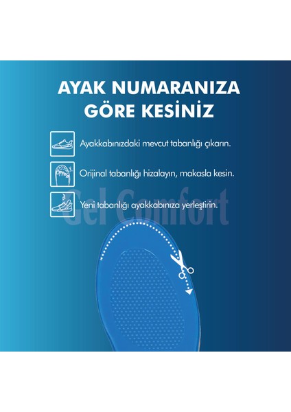 GelComfort GC18 | Yumuşak Jel, Hakiki Deri, Konfor, Tüm Ayakkabılar ile Uyumlu Topuk Destekli Rahat İç Tabanlık