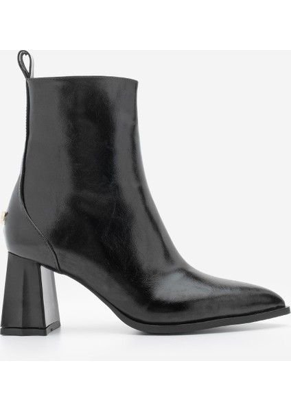 Kadın Sivri Burun Kalın Ökçe Topuklu Bot Esvon Siyah modelleri