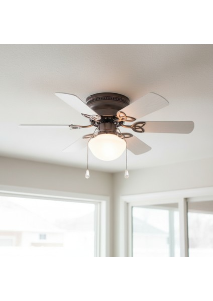 Beyaz Bikel Tavan Vanti 60W – 30"beyaz Nikel Tavan Vantilatör