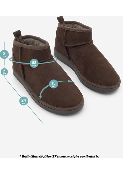 Kadın Acı Kahve İçi Kürklü Günlük Bot Pasep Kahve Süet