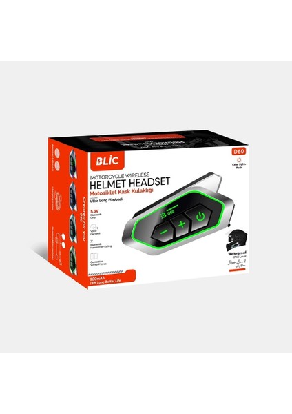 D60 Motor Kask Kulaklık Rgb Modlu Motosiklet Kulaklık Su Geçirmez 5.3 Bluetooth Intercom fiyatları