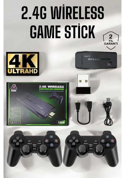Techmrt Gaming Atari 2.4g Uyumlu Kablosuz Çift Kol Game Stick