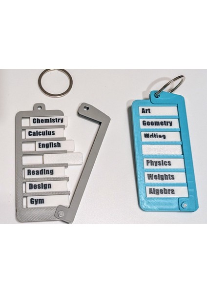 Ders Programlı Kişiselleştirilebilir Anahtarlık- GRİ modelleri