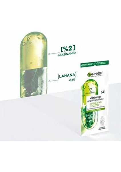 Niasinamid Detoks Etkili Ampul Kağıt Yüz Maskesi Yağlı Ciltler İçin 5 Dakikada Etkili