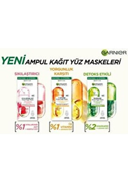Niasinamid Detoks Etkili Ampul Kağıt Yüz Maskesi Yağlı Ciltler İçin 5 Dakikada Etkili