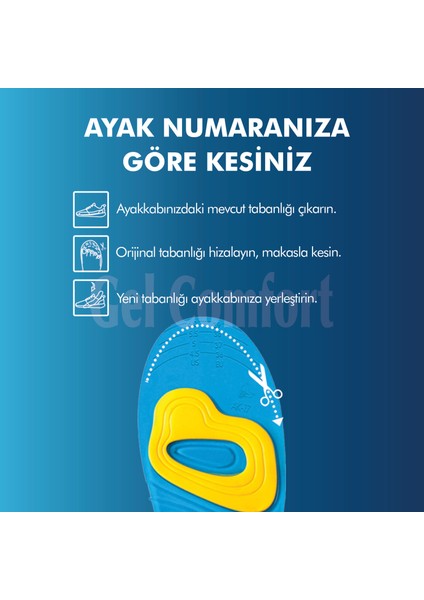GC16 Yumuşak Jel, Ince, Rahat, Konfor, Tüm Ayakkabılar ile Uyumlu ve Ön Şok Emici Iç Tabanlık