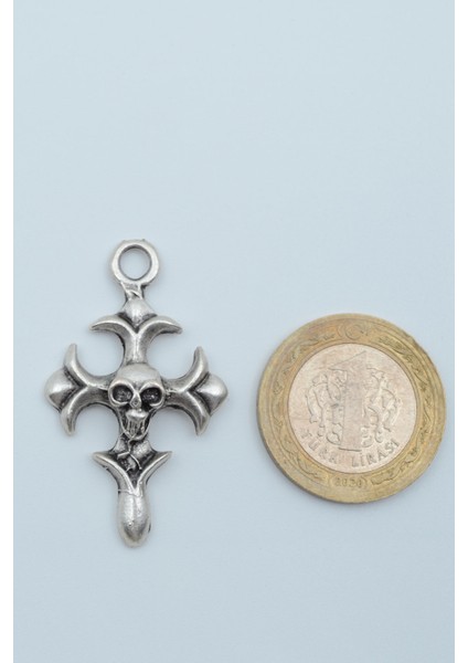 Kuru Kafa Haç Gümüş Kaplama Deri İp Kolye fırsatları