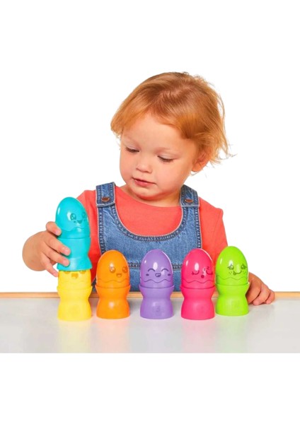 73565 Saklambaçlı Yumurta Kule Seti Hide Squeak Egg Stackers 6-36M+ fiyatları