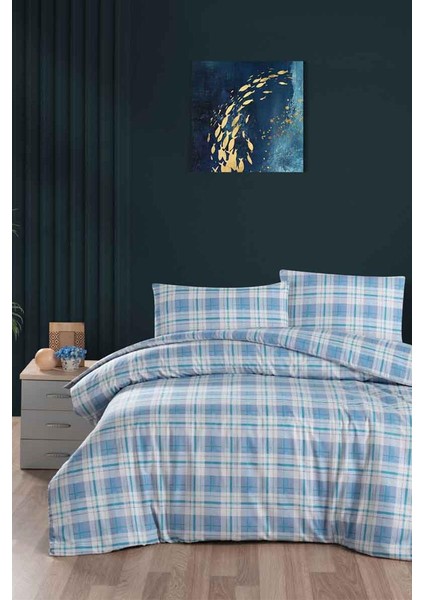 Cotton Collection Flanel R Tek Kişilik Nevresim Takımı Harvest Mavi fiyatları