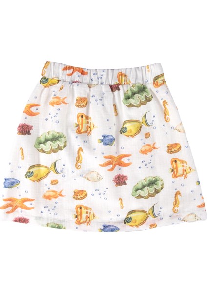 %100 Pamuk Deniz Temalı Yazlık Kız Çocuk Etek fırsatları
