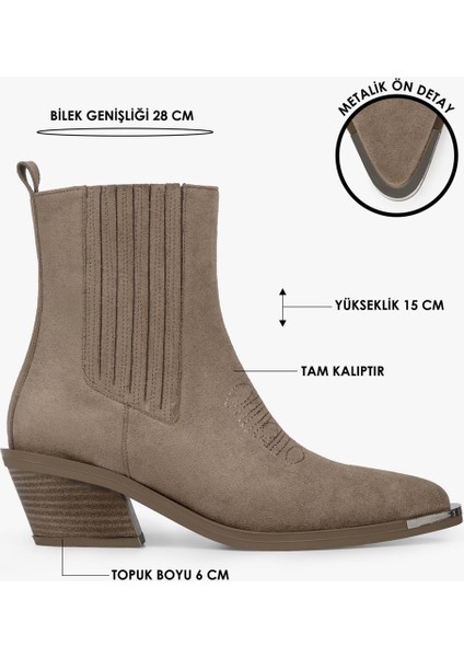 Kadın Stormi Vizon Süet Kovboy Bot fiyatları