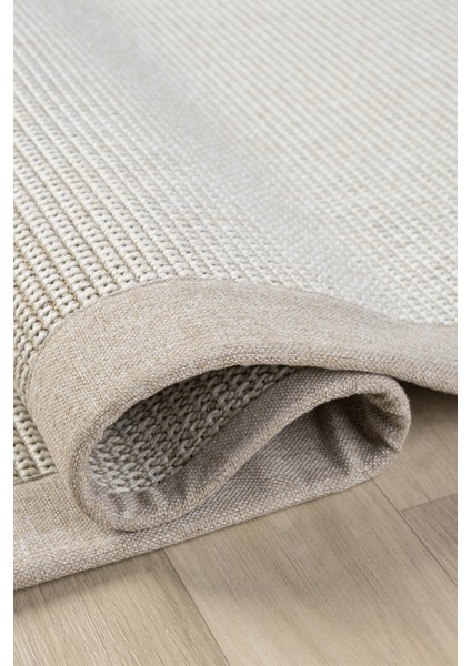 Bombay Krem Halı Bej Bordürlü Kolay Temizlenen Hasır Dokulu Sisal Halı 664 modelleri