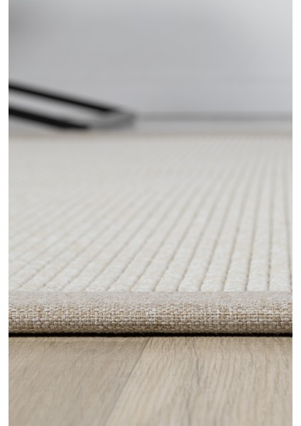 Bombay Krem Halı Bej Bordürlü Kolay Temizlenen Hasır Dokulu Sisal Halı 664 fırsatları