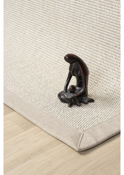 Bombay Krem Halı Bej Bordürlü Kolay Temizlenen Hasır Dokulu Sisal Halı 664 indirimleri