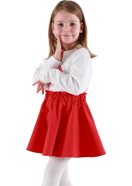Kırmızı Kloş Baharlık Kız Çocuk Etek