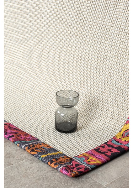 Bombay Krem Halı Multi Bordürlü Kolay Temizlenen Hasır Dokulu Sisal Halı 664 indirimleri