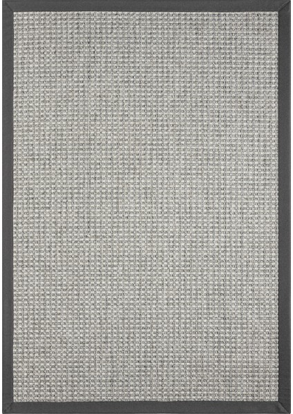 Bombay Gri Halı Antrasit Bordürlü Kolay Temizlenen Hasır Dokulu Sisal Halı 667