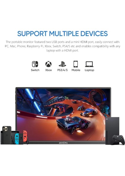 A1S Ultra-Thin Portable Monitor | 14” Fhd 1080P
