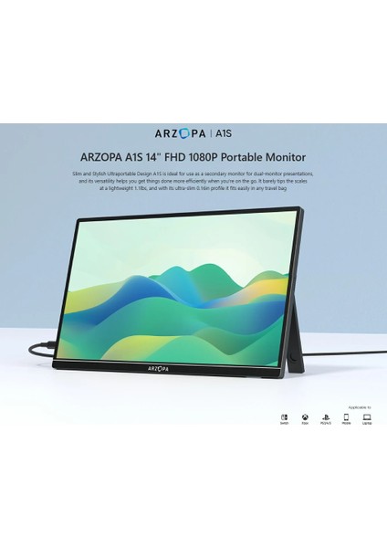 A1S Ultra-Thin Portable Monitor | 14” Fhd 1080P modelleri